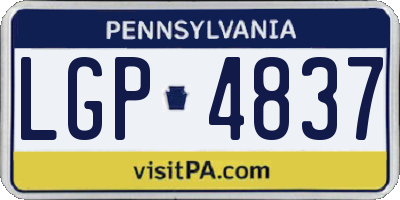PA license plate LGP4837