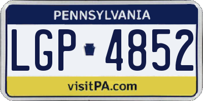 PA license plate LGP4852