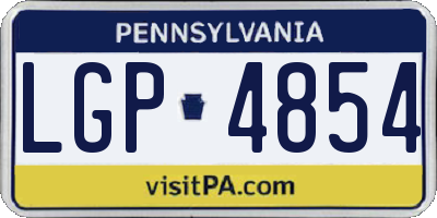 PA license plate LGP4854