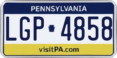 PA license plate LGP4858
