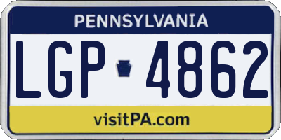 PA license plate LGP4862