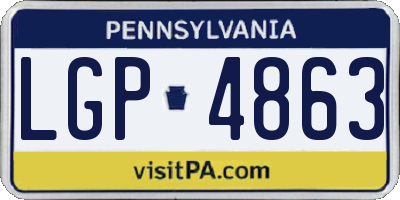 PA license plate LGP4863