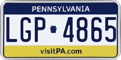 PA license plate LGP4865