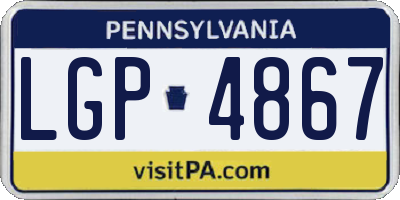 PA license plate LGP4867