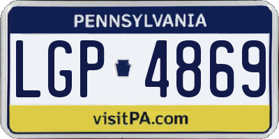 PA license plate LGP4869