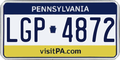 PA license plate LGP4872