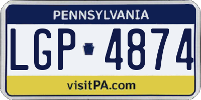 PA license plate LGP4874