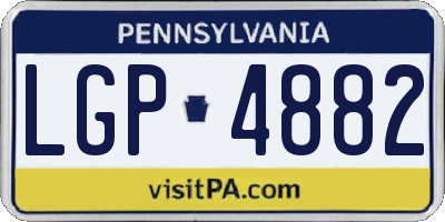 PA license plate LGP4882