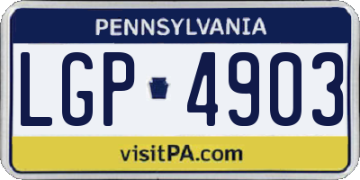 PA license plate LGP4903