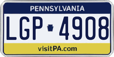 PA license plate LGP4908