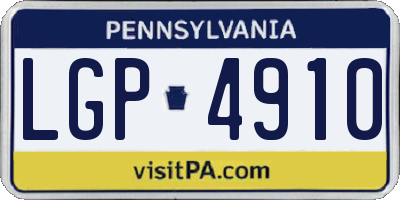 PA license plate LGP4910