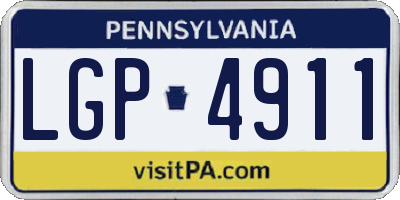PA license plate LGP4911