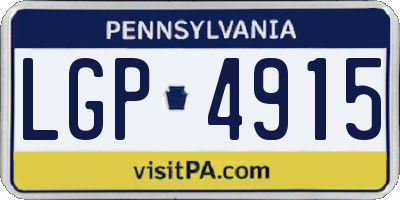PA license plate LGP4915