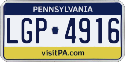 PA license plate LGP4916
