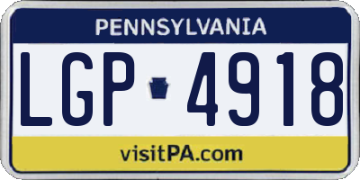 PA license plate LGP4918