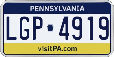 PA license plate LGP4919
