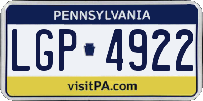 PA license plate LGP4922