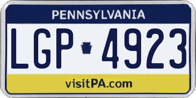 PA license plate LGP4923