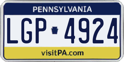 PA license plate LGP4924