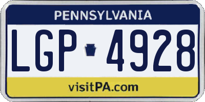 PA license plate LGP4928