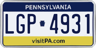 PA license plate LGP4931