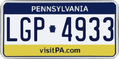 PA license plate LGP4933