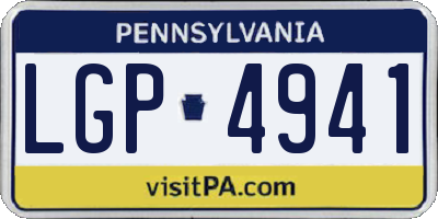 PA license plate LGP4941
