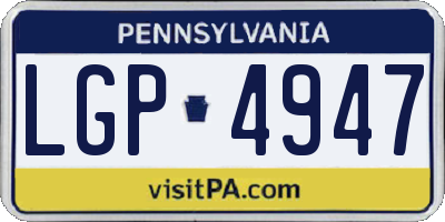 PA license plate LGP4947