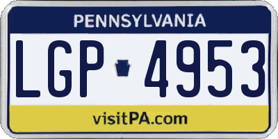PA license plate LGP4953