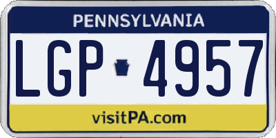 PA license plate LGP4957