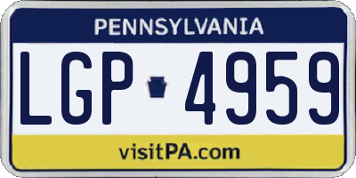 PA license plate LGP4959