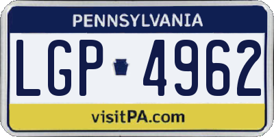 PA license plate LGP4962