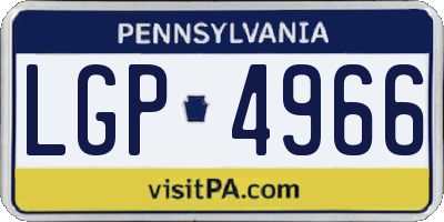 PA license plate LGP4966