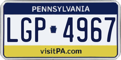 PA license plate LGP4967