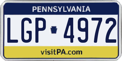 PA license plate LGP4972