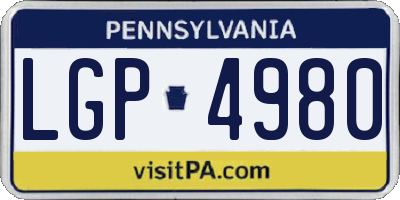 PA license plate LGP4980