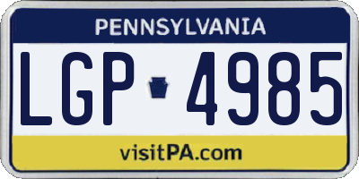 PA license plate LGP4985