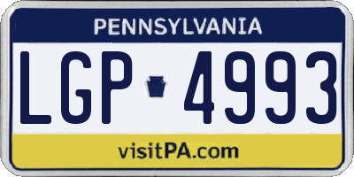 PA license plate LGP4993