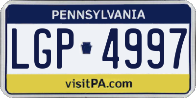 PA license plate LGP4997