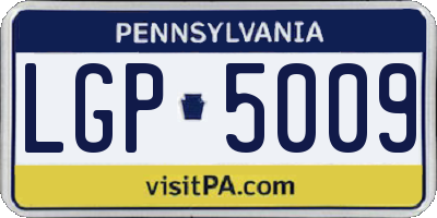 PA license plate LGP5009