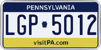 PA license plate LGP5012