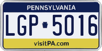 PA license plate LGP5016