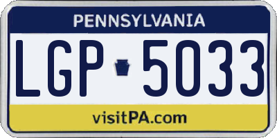PA license plate LGP5033