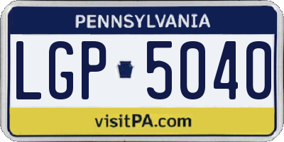 PA license plate LGP5040