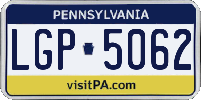 PA license plate LGP5062