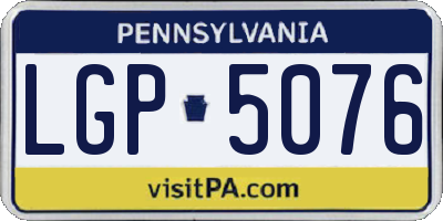 PA license plate LGP5076