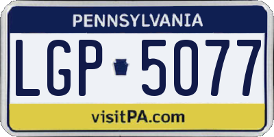 PA license plate LGP5077