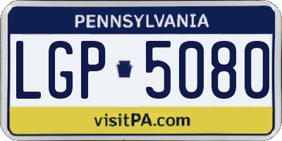 PA license plate LGP5080