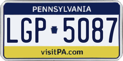 PA license plate LGP5087