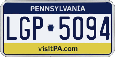 PA license plate LGP5094